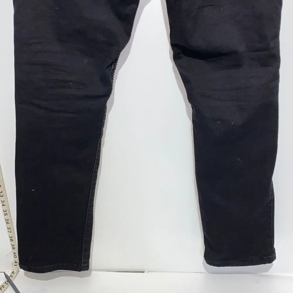 Fire & Rain Women's Ribbed Knee‎ Distressed Skinny Denim Jeans Black Size 34